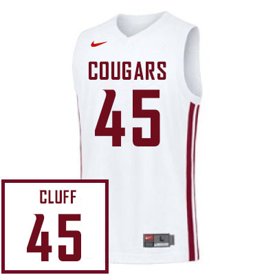 Washington State Cougars #45 Oscar Cluff College Basketball Jerseys Stitched Sale-White